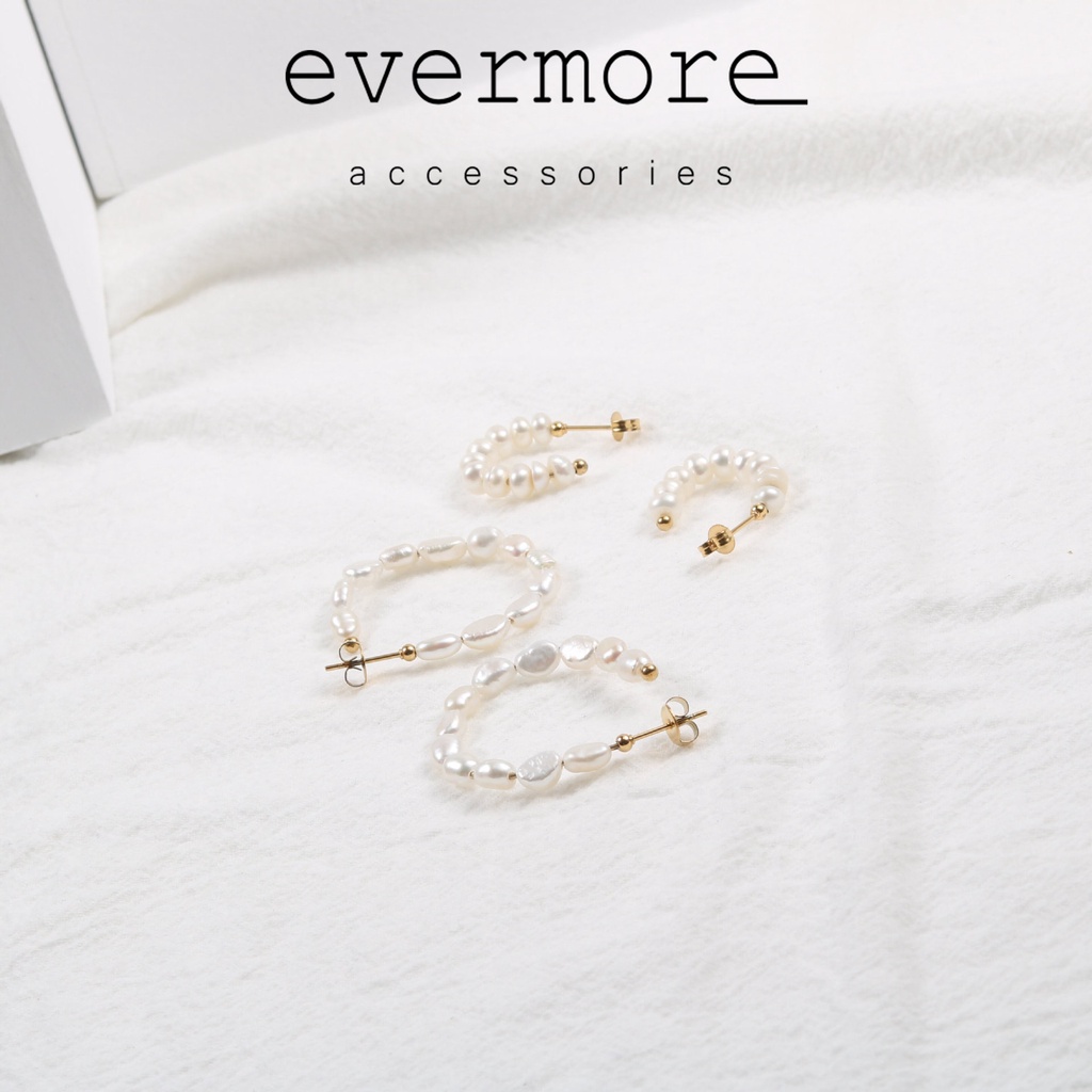 Bông tai ngọc trai nhân tạo, khuyên tai vòng cung ngọc trai nhân tạo, phong cách minimalism, thanh lịch - H021