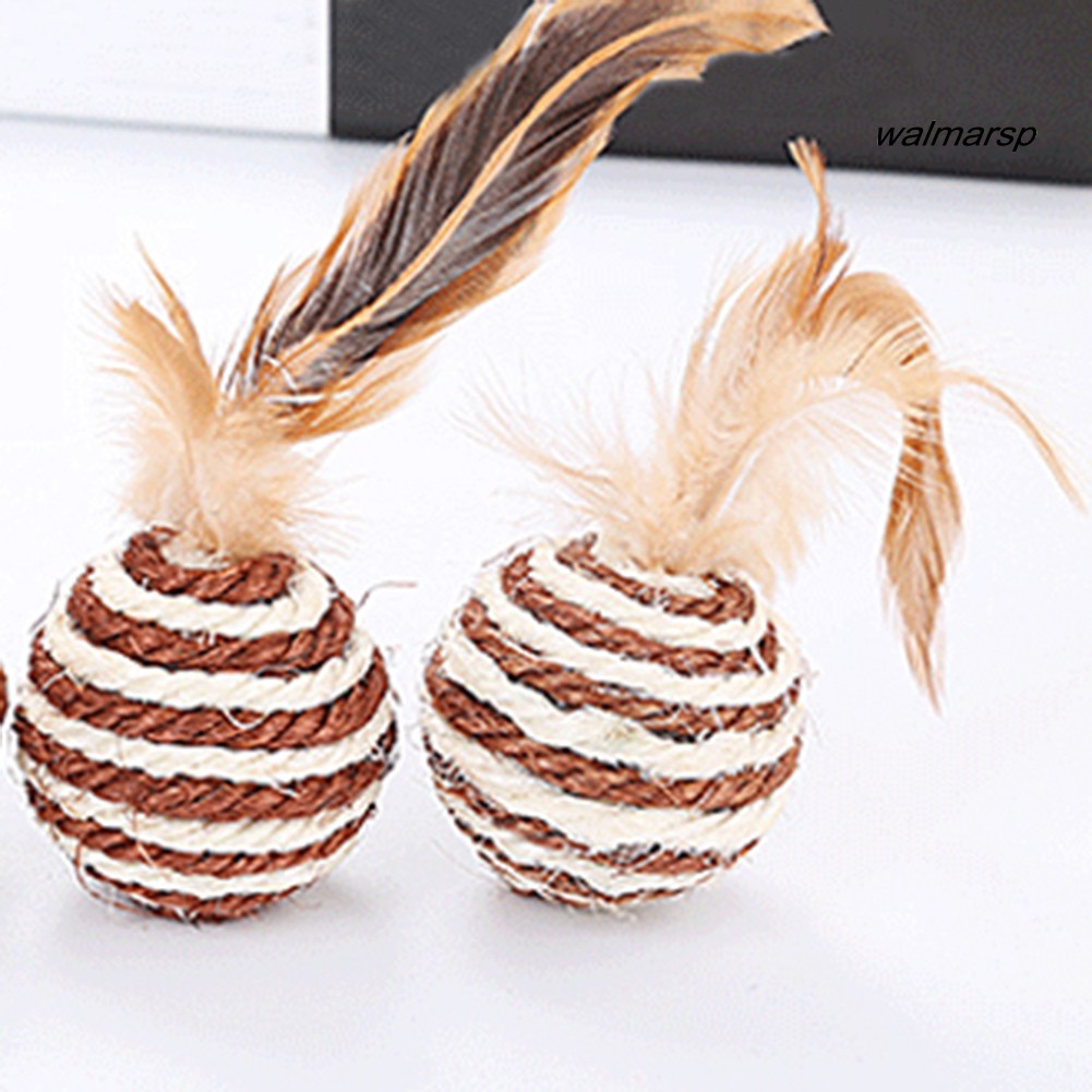 Bóng đồ chơi đính lông vũ dành cho mèo cưng