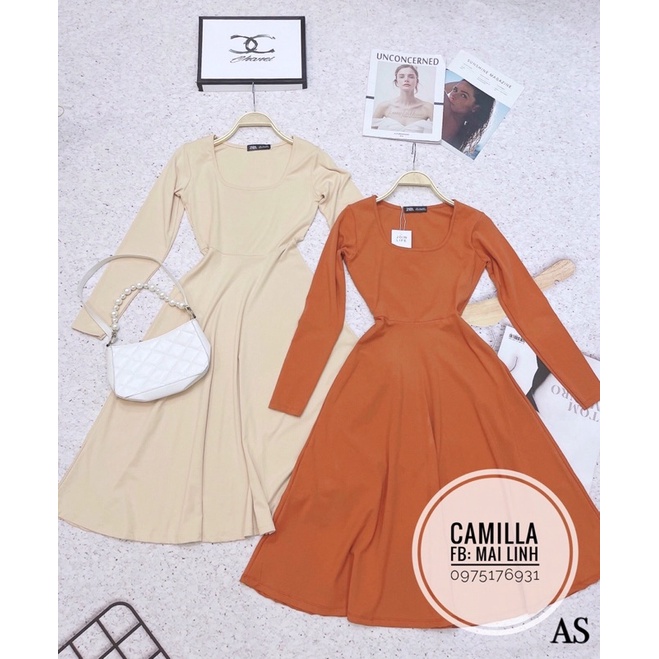 ⚡️BÁN SỈ⚡️Đầm cotton zip cổ vuông dài tay 3 màu | BigBuy360 - bigbuy360.vn