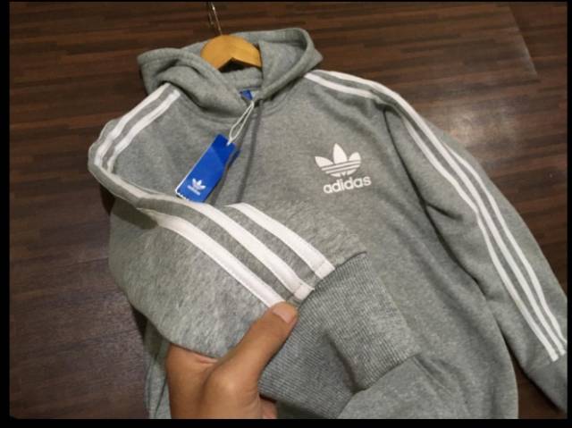 Áo Hoodie Adidas 3 Sọc (trắng / Xanh Navy)