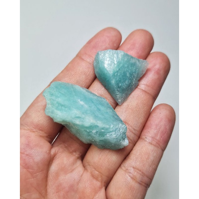 Đá thô tự nhiên Amazonite có 2 kích cỡ dùng thanh tẩy bài, làm handmade, sưu tầm...