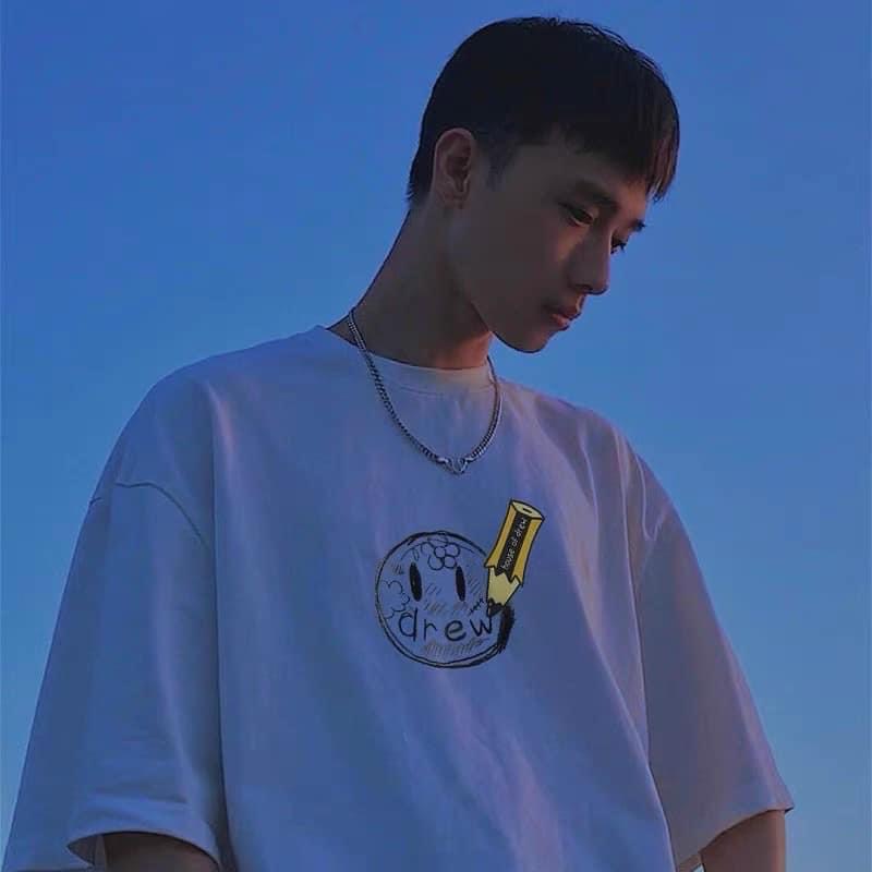 Áo Thun Drew Áo Thun Tay Lỡ Form Rộng Unisex 38-65kg Nam Nữ Phong Cách Ulzzang