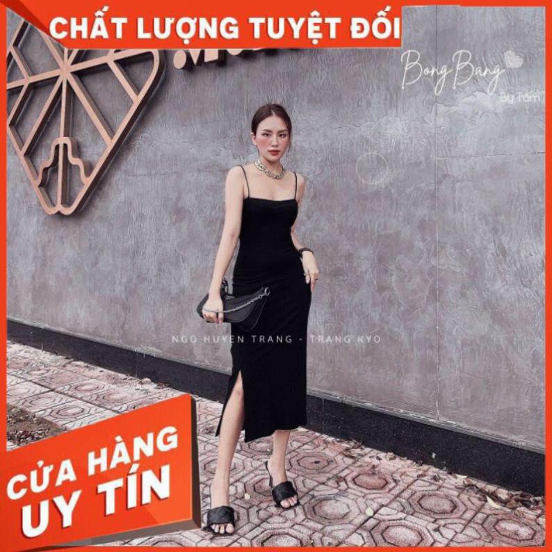 🌈FREESHIP🌈 Đầm 2 dây body xẻ tà dài qua gối sang trọng