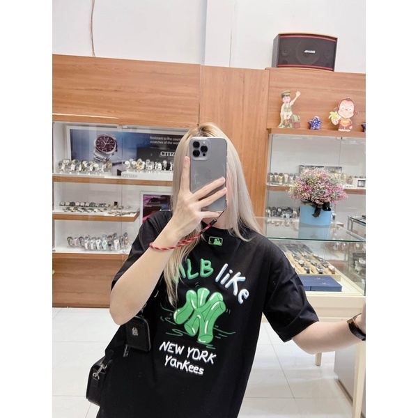(Hàng Xuất Xịn)Áo Đen hoạ tiết logo like xanh