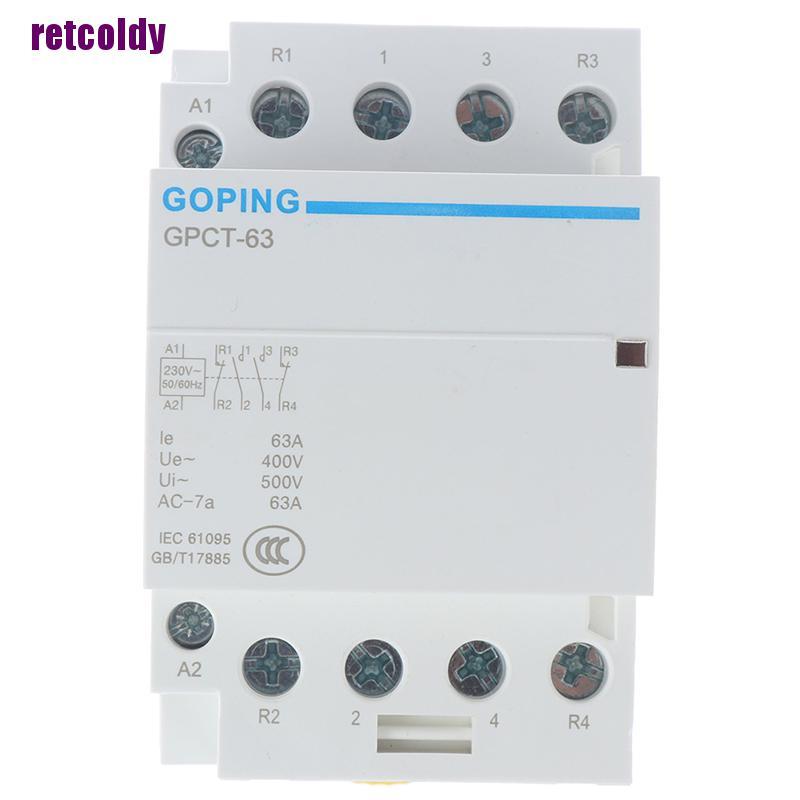 4p 63a 2nc 2no 220v 400v ~ 50 / 60hz