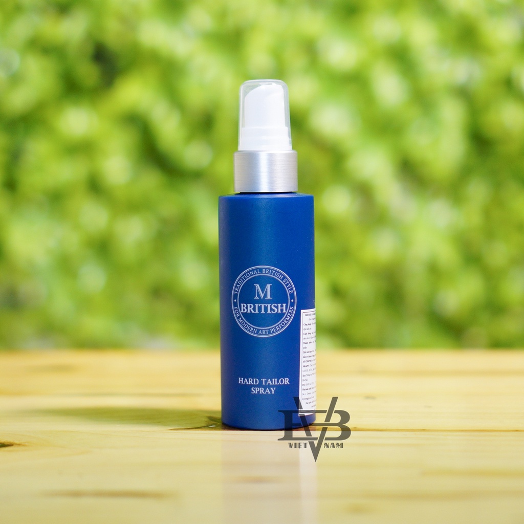 Gôm xịt tóc BRITISH M Hard Tailor Spray - Không nặng tóc, tạo kiểu tóc dàng cho nam nữ BRITISH M Hard Tailor Spray 250ml