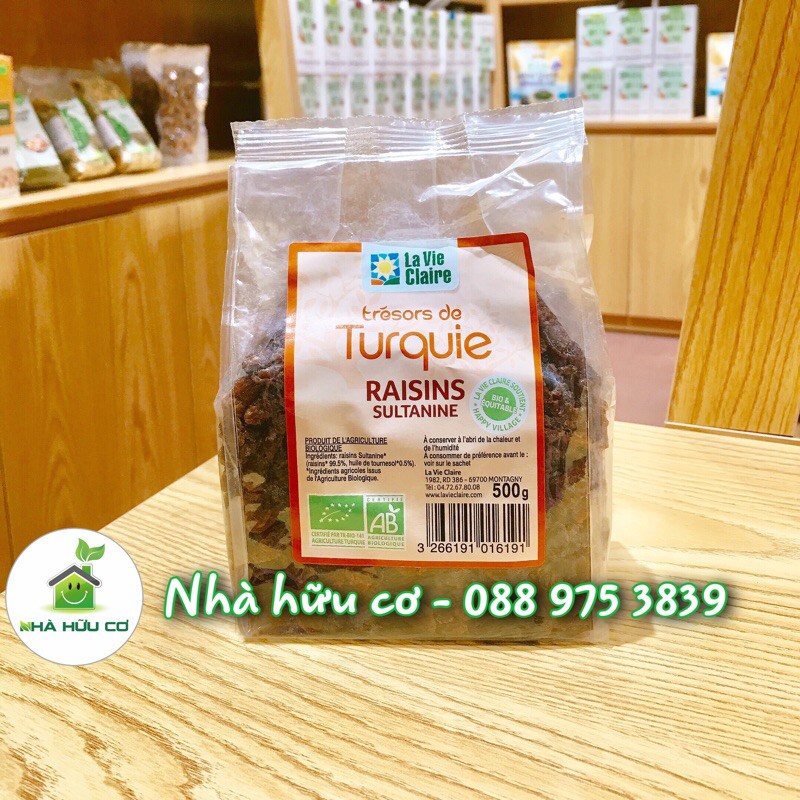 Nho khô hữu cơ Pháp SIÊU NGON 500gr - Raisins Sultanine