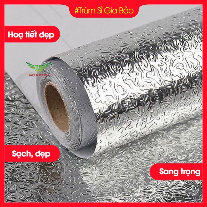 Giấy Bạc Dán Bếp, Tường Cách Nhiệt Chống Dầu Mỡ Dùng Cho Phòng Bếp, Lót Bếp Ga  Size 2M * 60cm.