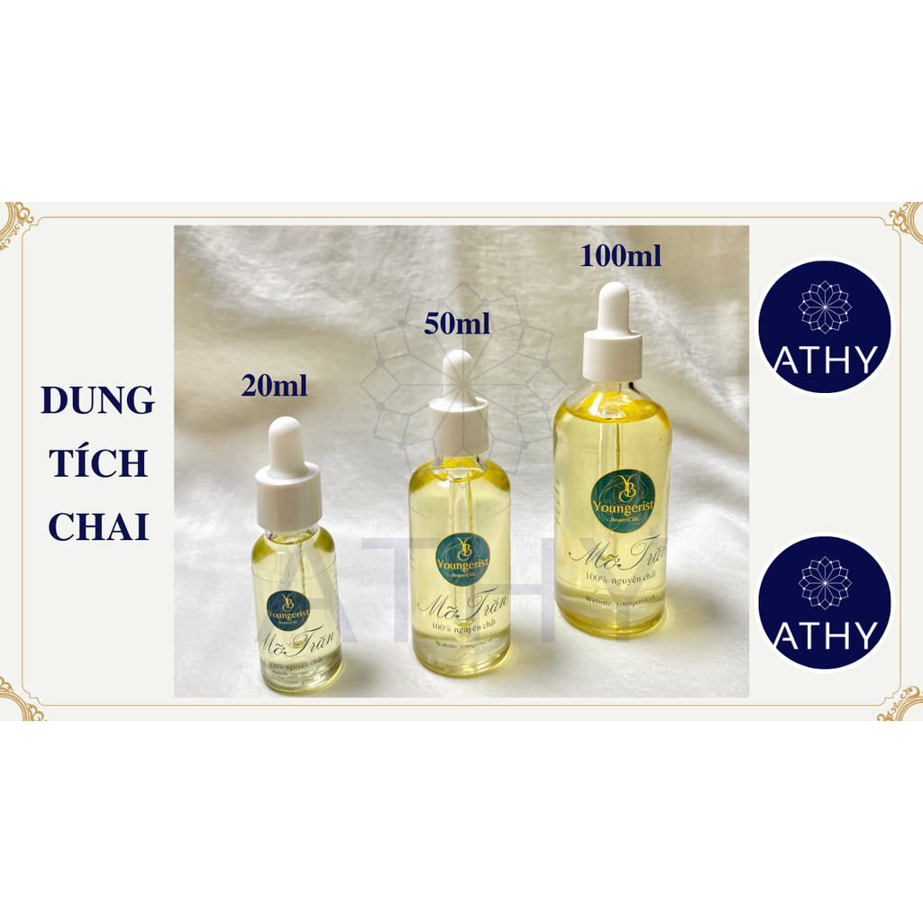 MỠ TRĂN NGUYÊN CHẤT YOUNGERIST dùng để triệt lông sau khi wax làm lành vết bỏng tẩy trang giảm nút gót chân rạn da