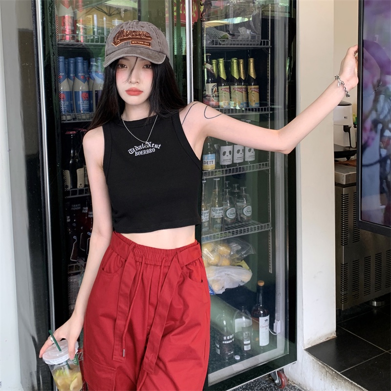 Cocory vn Áo Tank Top Hoạ Tiết Chữ Thêu Thiết Kế Hợp Thời Trang Với 5 Màu Sắc Lựa Chọn