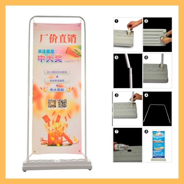 STANDEE KHUNG CỬA ĐẾ NƯỚC TRƯNG BÀY NGOÀI TRỜI