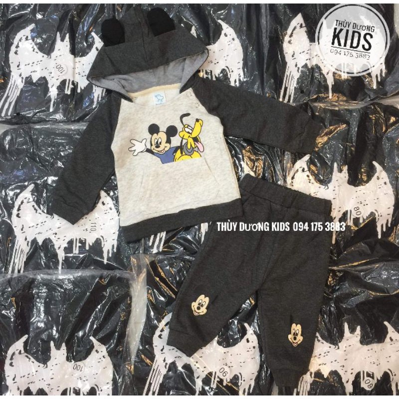 Bộ nỉ dày Mickey & Pluto Babyclub dư xịn cho bé trai, bé gái