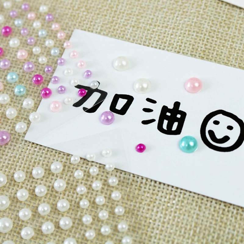 Set 1 Tờ / 165 Sticker Hạt Ngọc Trai Bán Nguyệt Bằng Nhựa Trang Trí Sổ Tay DIY