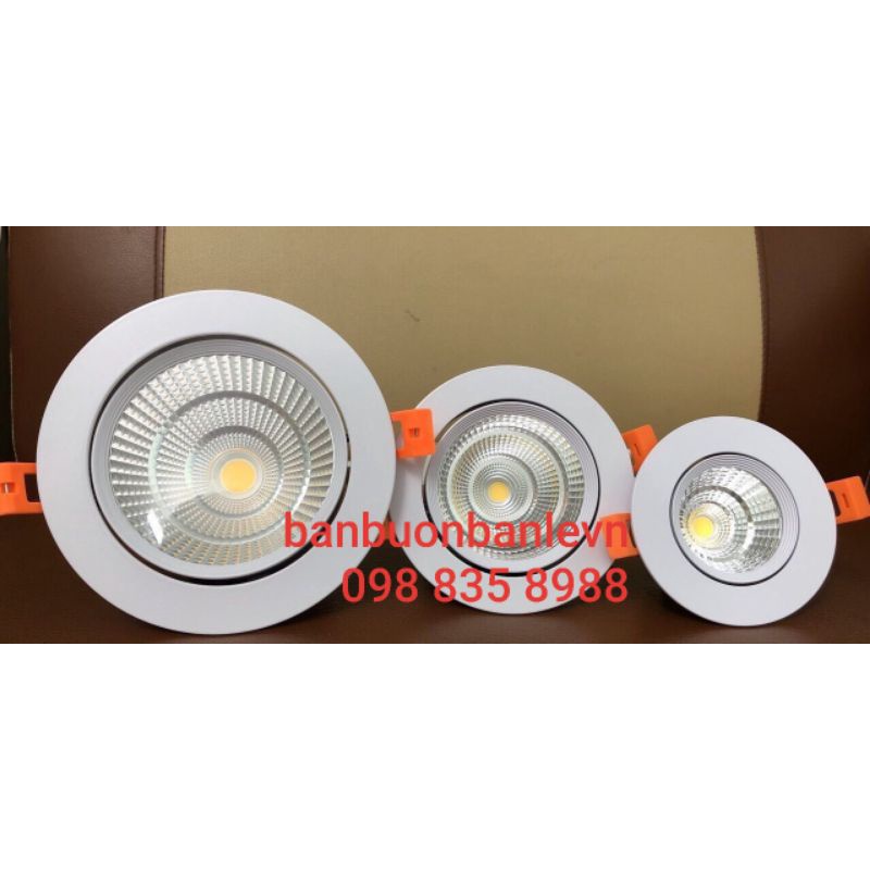 Đèn led âm trần mặt kính COB xoay góc D76/5w Asia