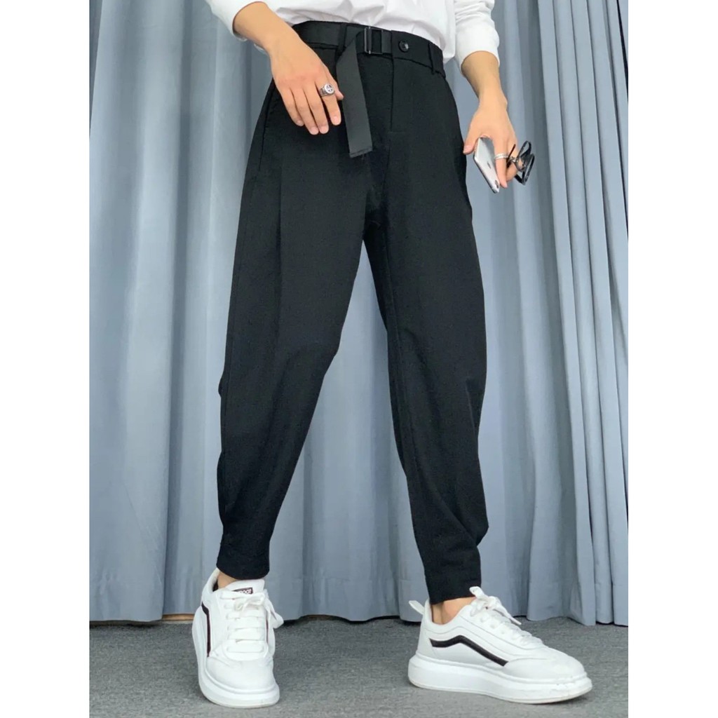 Quần baggy nam Hàn Quốc cao cấp đẹp vải thái co giãn free size | BigBuy360 - bigbuy360.vn