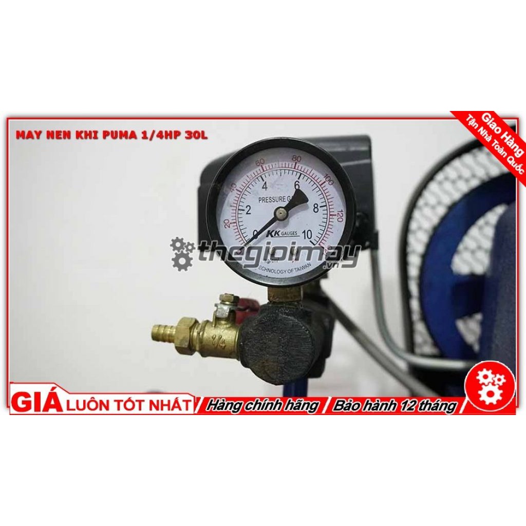 Máy nén khí dây đai PUMA 1/4HP -30l