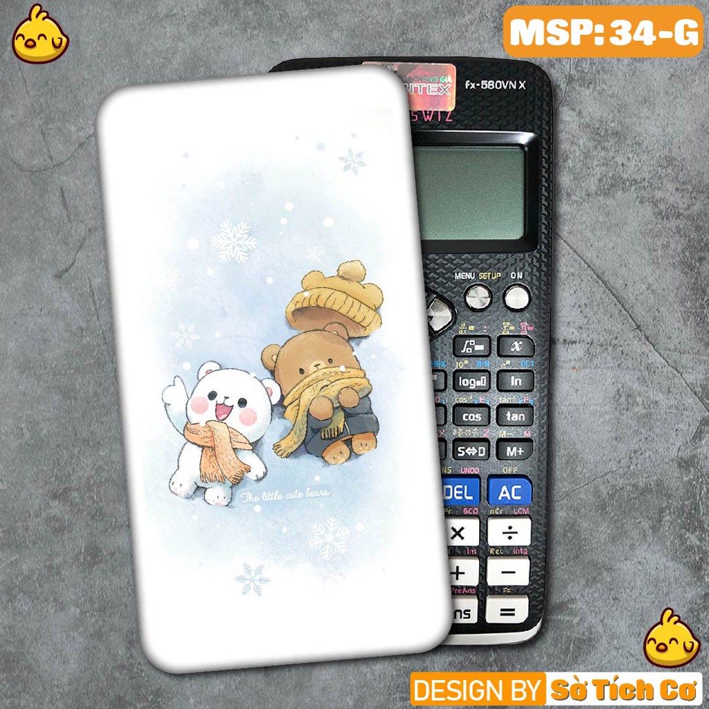 Miếng decal dán máy tính casio vinacal FX500 FX570 FX580 - 570ES 570EX 680EX bộ hình Cute Animals  MSP: MT34