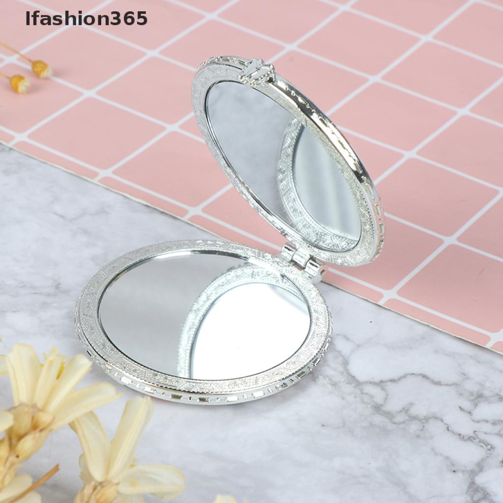 [Hàng mới về] Gương trang điểm mini hai mặt gấp gọn bỏ túi họa tiết hoa cổ điển