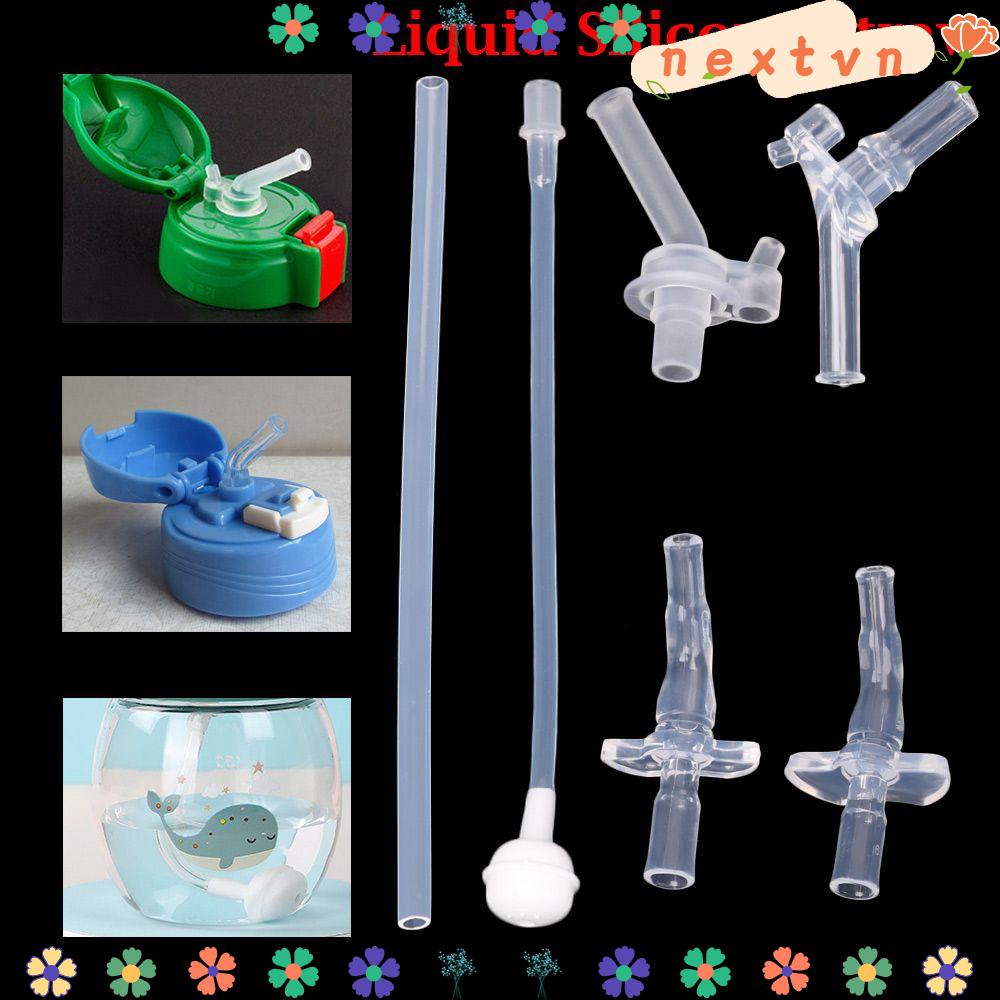 Bộ 10 chiếc ống hút bằng silicon dẻo dùng trong thực phẩm nhiều kiểu thiết kế tùy chọn dành cho bình sữa em bé
