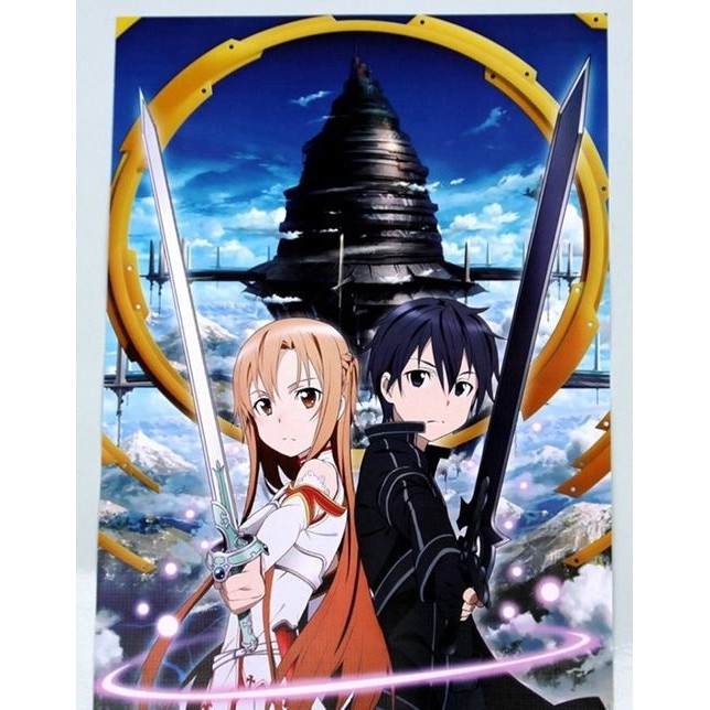 Set 8 Tấm Áp Phích In Hình Nhân Vật Anime Sword Art Online