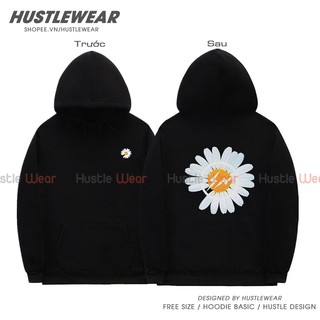 ÁO HOODIE IN HÌNH HOA CÚC Form Rộng Nam - Nữ Freesize Unisex Màu Đen Co Giãn Tốt Vải Mịn Không Xù [Ảnh Thật - FREESHIP]
