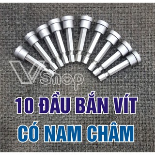 10 Đầu bắn vít, thiết kế chống trượt, dùng cho máy khoan, máy bắn vít