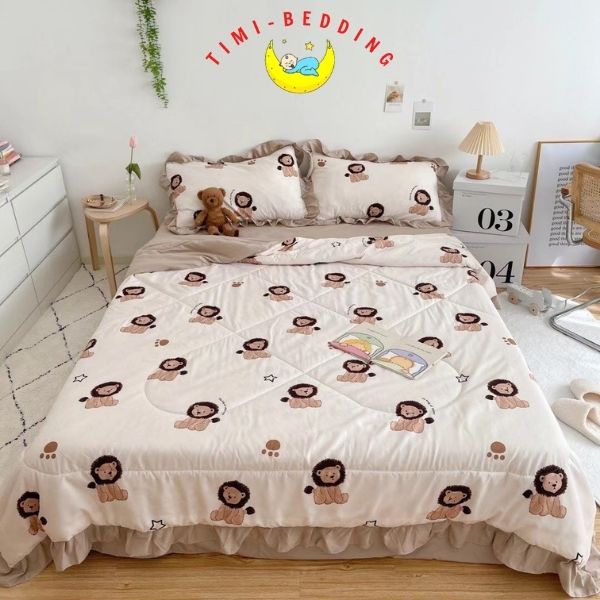 Bộ chăn ga đũi hè nhập khẩu cao cấp thoát mát, nhẹ nhàng và không bám dính – Timibedding