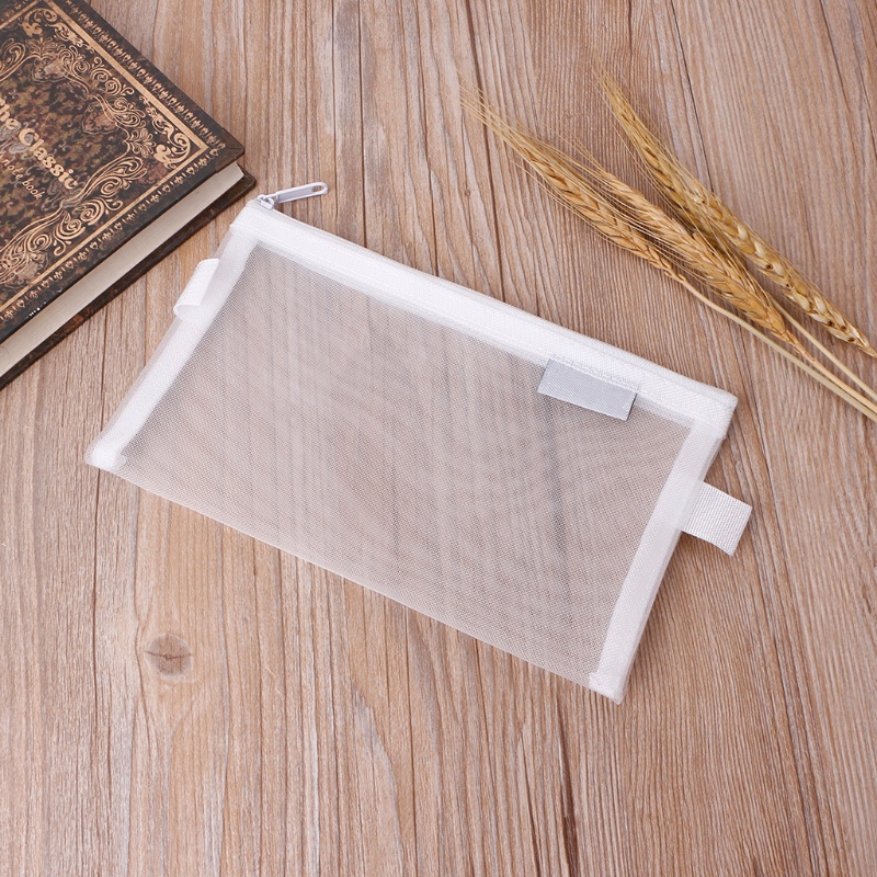 Túi Đựng Bút Bằng Lưới Nylon Trong Suốt Thiết Kế Đơn Giản Tiện Dụng Cho Học Sinh / Văn Phòng