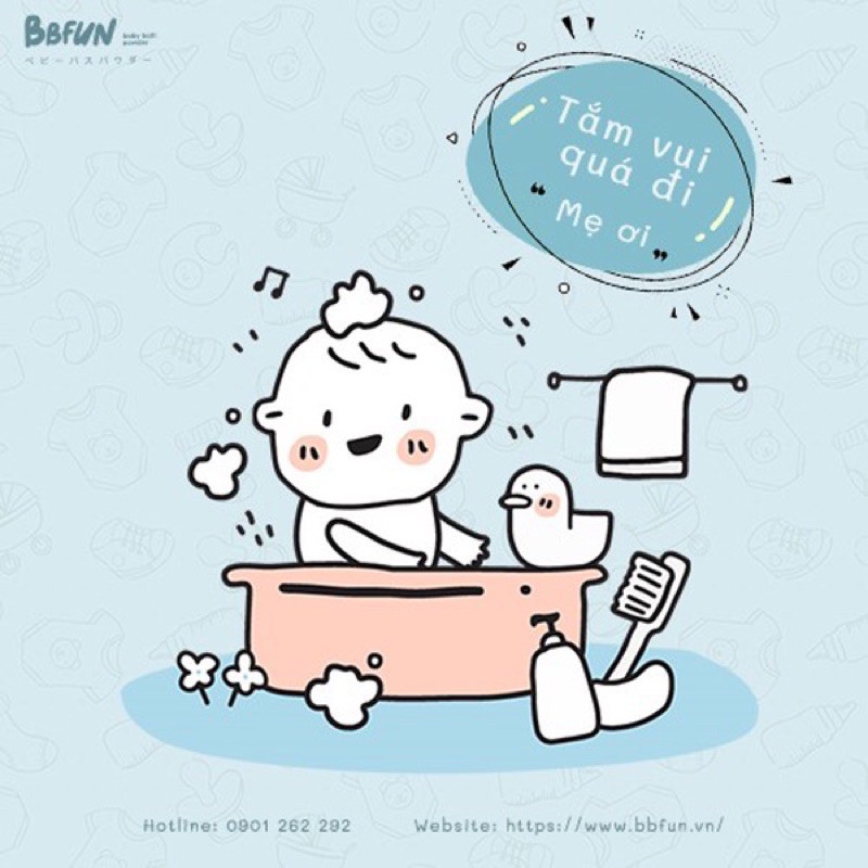 Bột tắm thảo dược thiên nhiên BBFUN (1 gói lẻ) - Phòng chống chân tay miệng