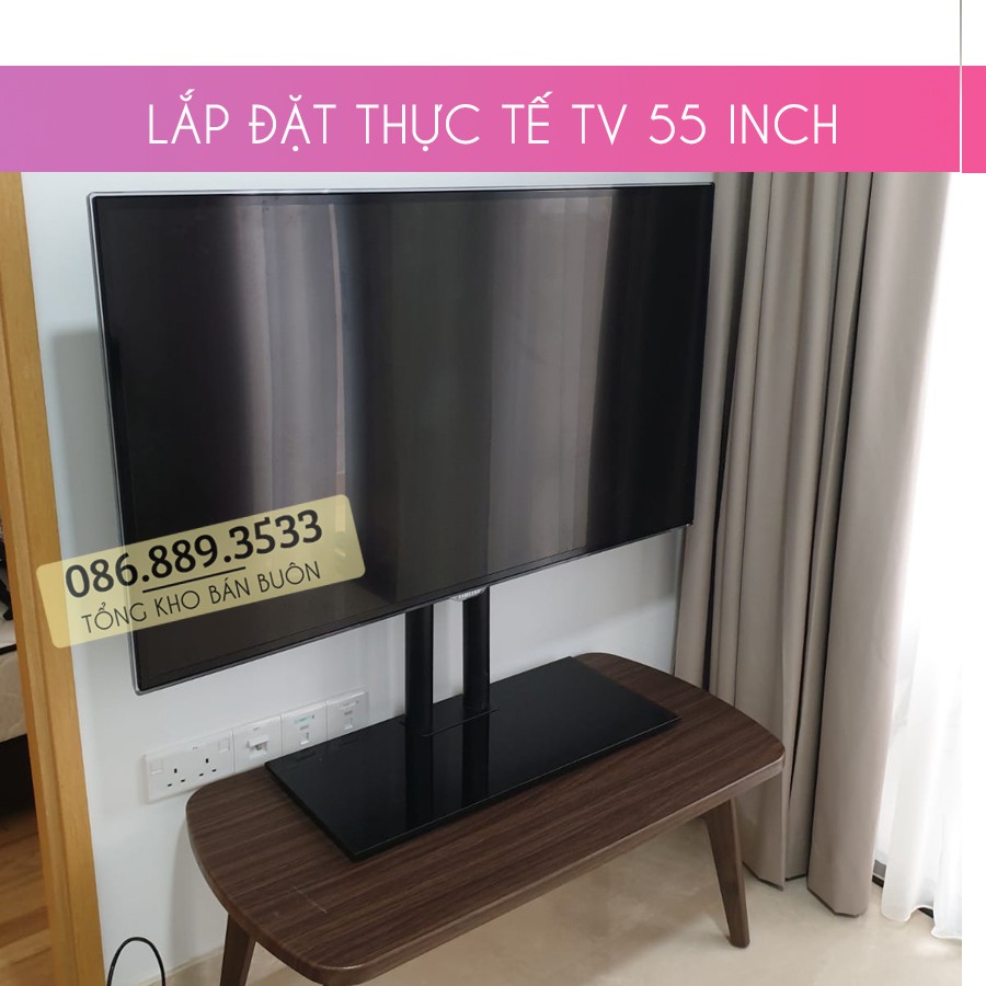 Chân đế tivi đa năng mặt kính cường lực 40 - 65 inch Chân tivi để bàn siêu đẹp và chắc chắn - Model DZ65