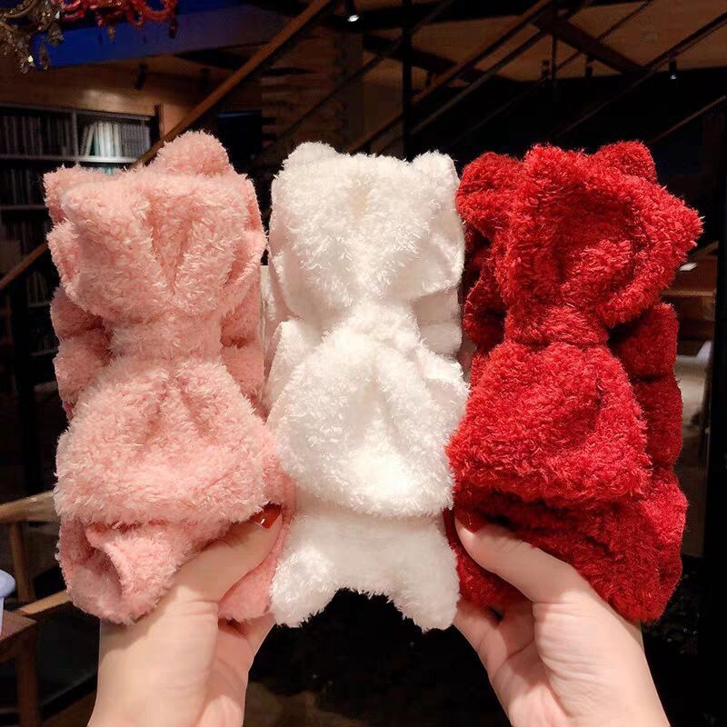Băng đô rửa mặt Nơ, băng đô cài tóc skincare nữ Nơ 3D cute vải nhung mềm mượt Hàn Quốc