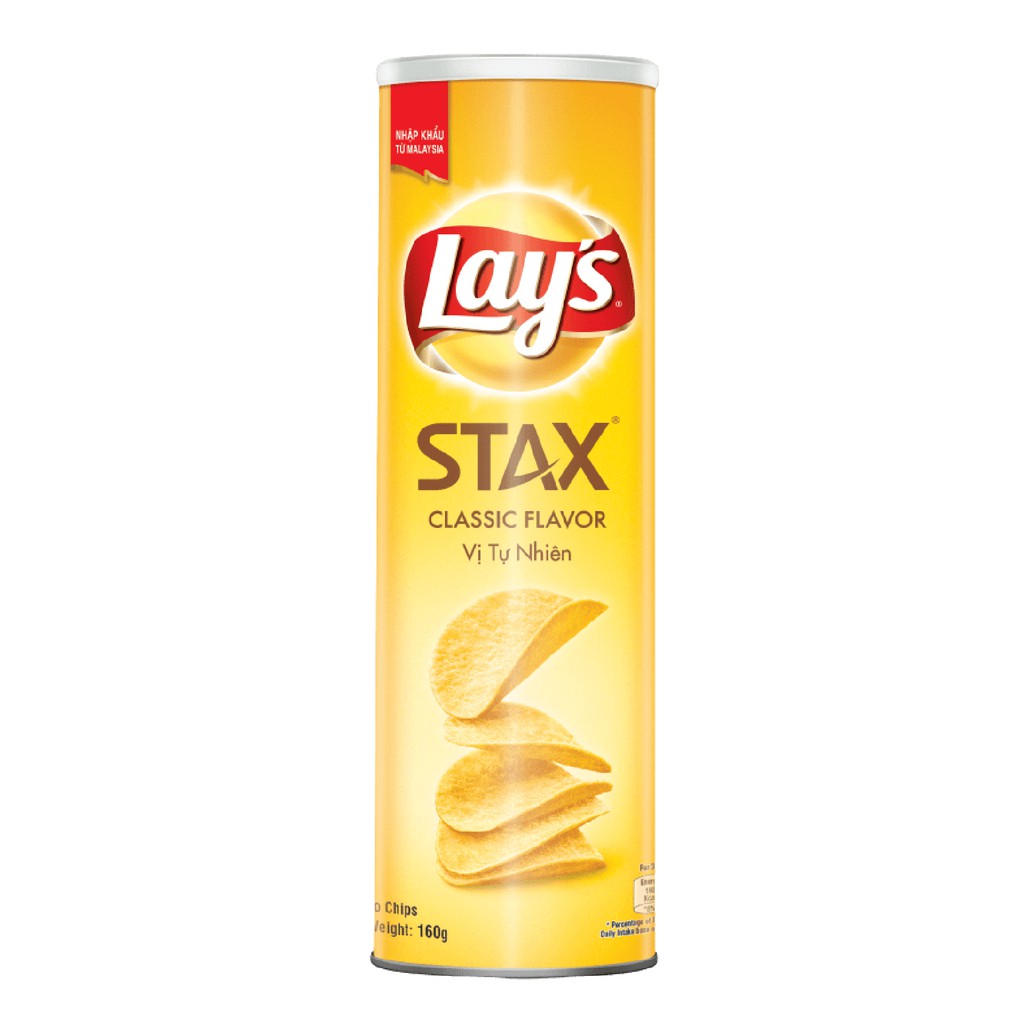 Combo 2 Bánh snack khoai tây miếng Lay's Stax Mix vị 160g: Tôm hùm nướng ngũ vị và Tự nhiên