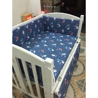 Combo Cũi Gỗ Quế Set Gồm Cũi + Đệm + Quây + Ga( 4 sản phẩm)