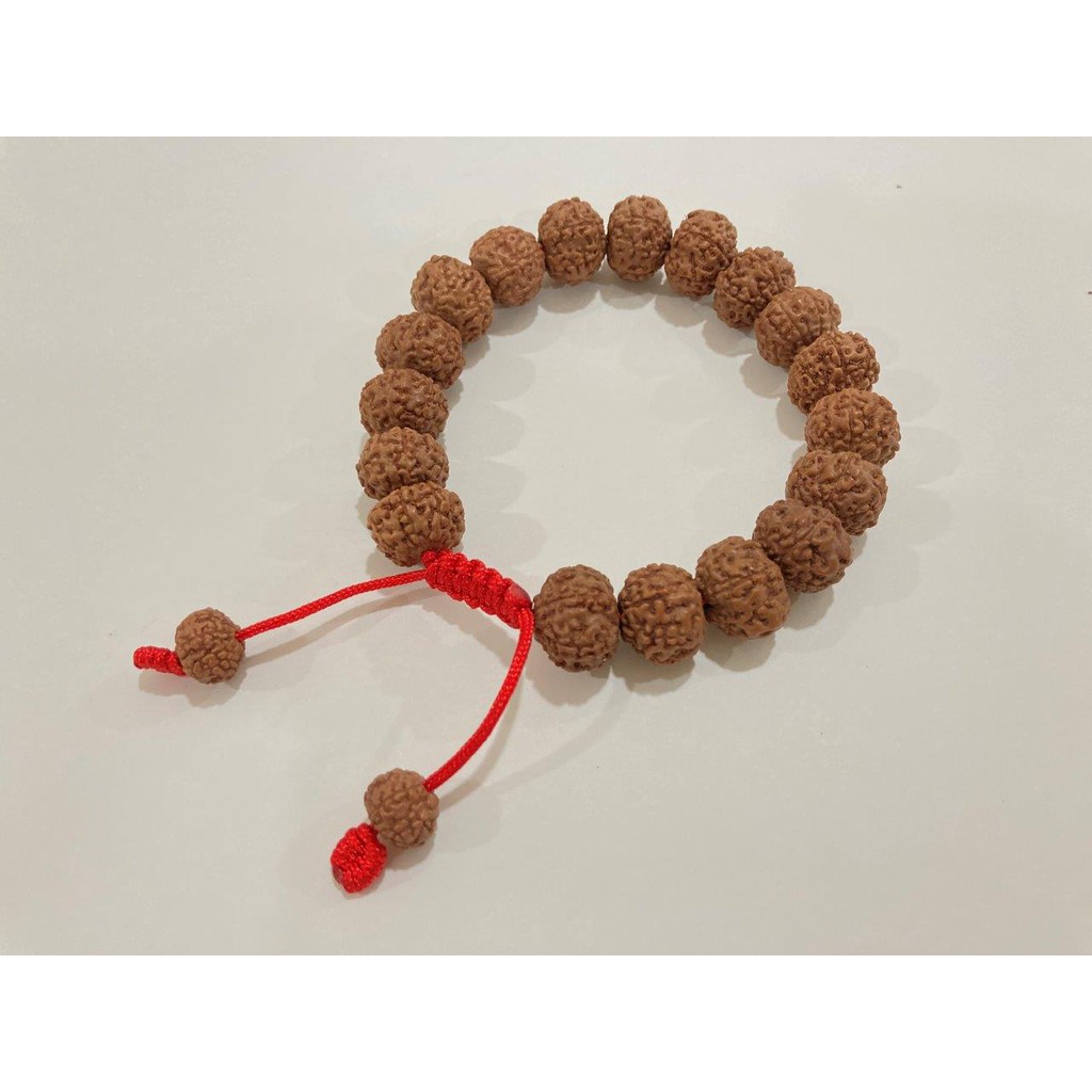 Vòng tay bồ đề Kim Cang 9 cánh 15mm nâu gỗ tự nhiên Nepal - Nepali Handmade Natural Rudraksha Bead of 9 Mukhis Bracelet