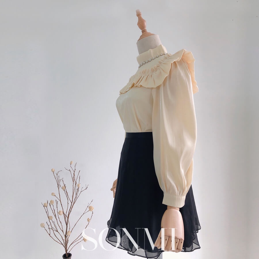 Áo Sơ Mi Nữ SONMI Kiểu Cổ Tròn Tay Dài JULISSA BIANCA