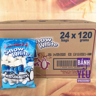 ( Thùng 24 gói) Kẹo xốp Marshmallow trắng Snow White 120g - BK12A