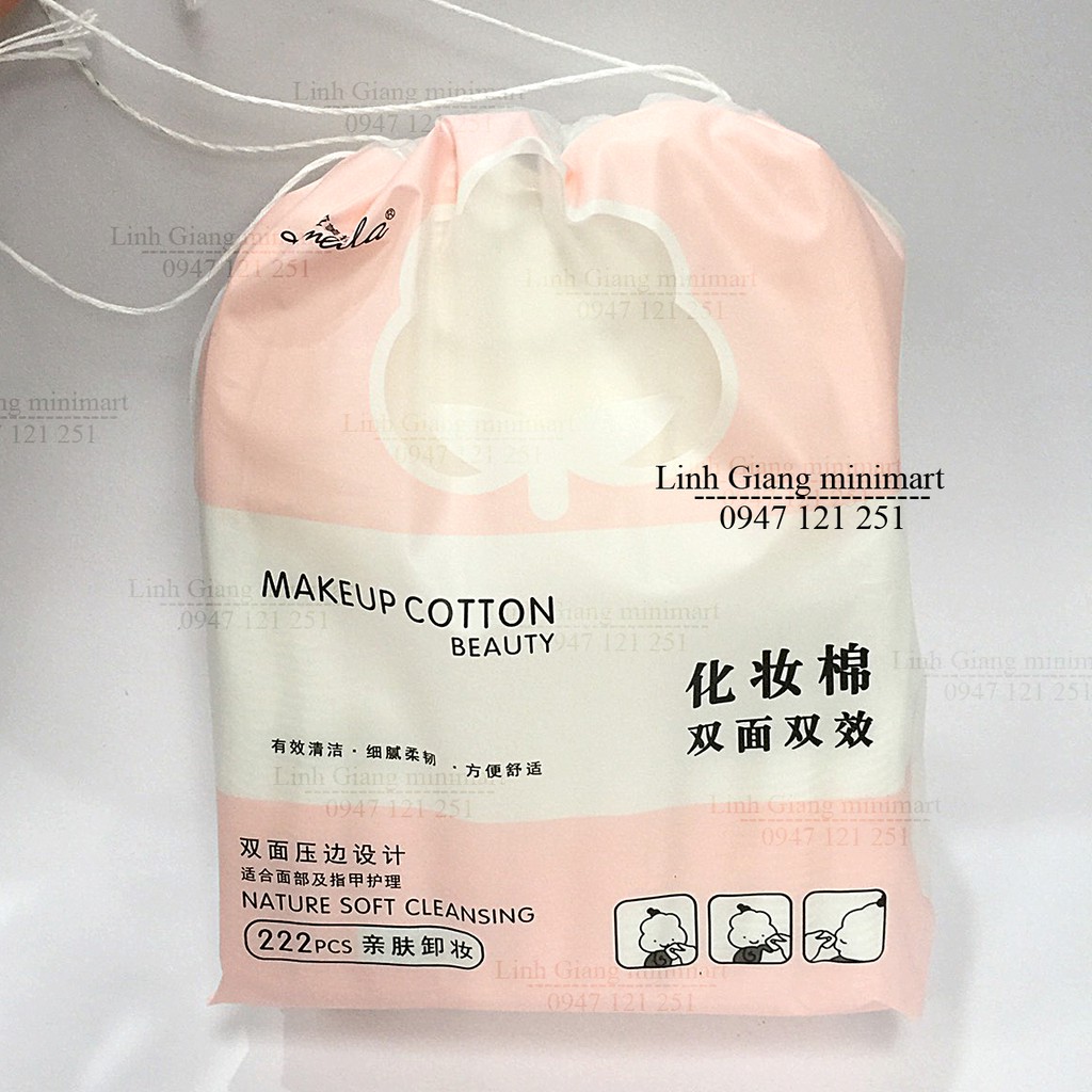 222 miếng bông tẩy trang Lameila bông thấm nước hoa hồng