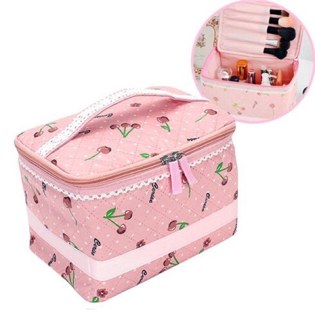 Túi đựng Mỹ phẩm hoạ tiết Cherry