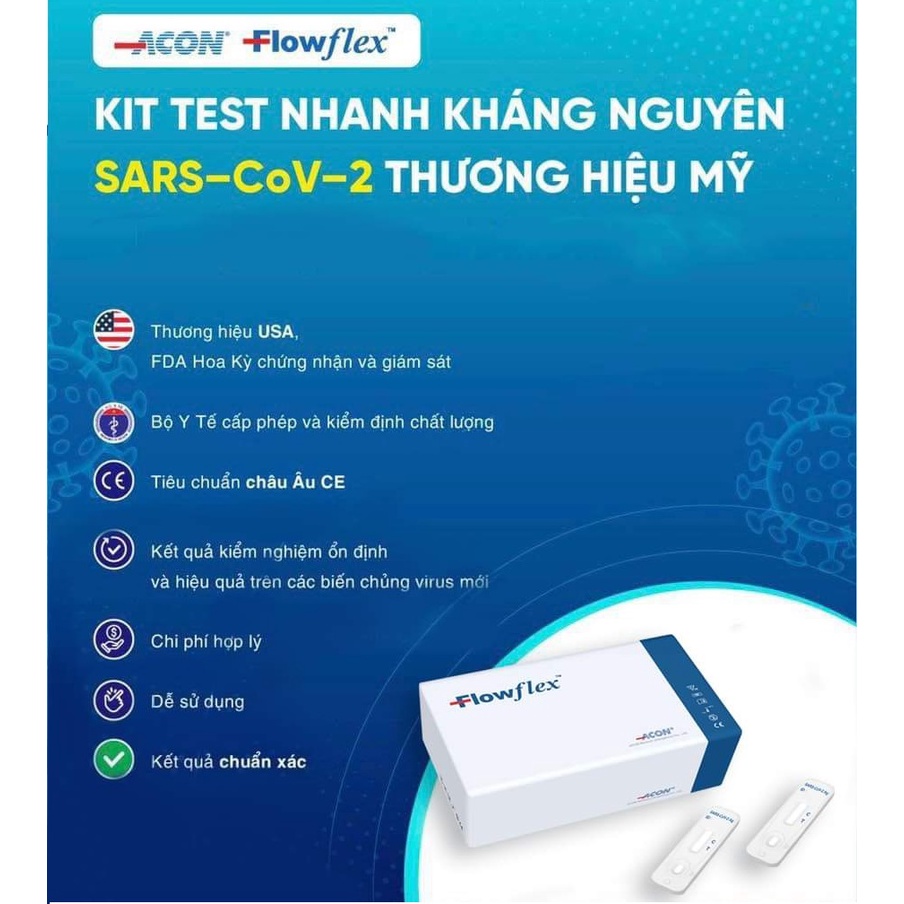 [Ship Hoả Tốc] Bộ Kit Test Covid  Flowflex Hàng Mỹ - Độ Chính Xác 99,5%