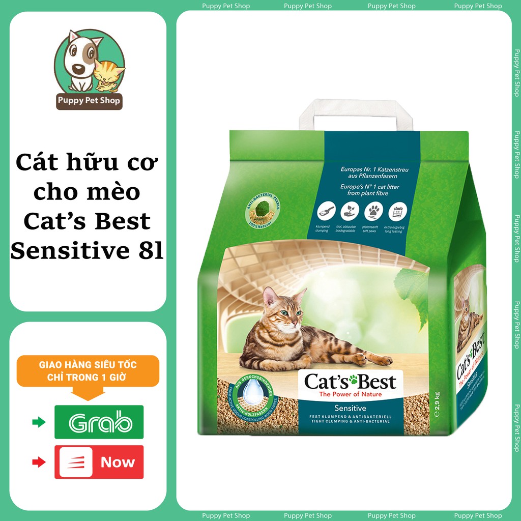 Cát Hữu Cơ Cho Mèo Cat's Best Sensitive Green Power 8L