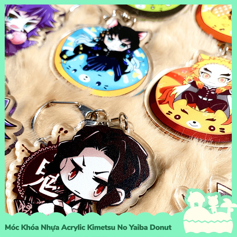 [Sẵn VN - NowShip] Móc Khóa Acrylic Nhựa Trong Anime Manga Chủ Đề Kimetsu No Yaiba Demon Slayer Donut