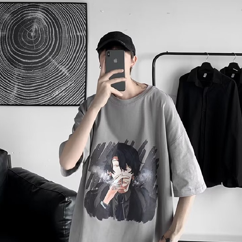 Áo Thun Tay Ngắn Dáng Rộng In Chữ Phong Cách Hip Hop Thời Trang Mùa Hè Cho Nam Và Nữ size M-8XL