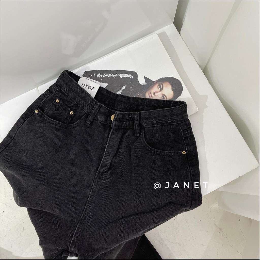 #Q6577 Quần jeans ống đứng xám