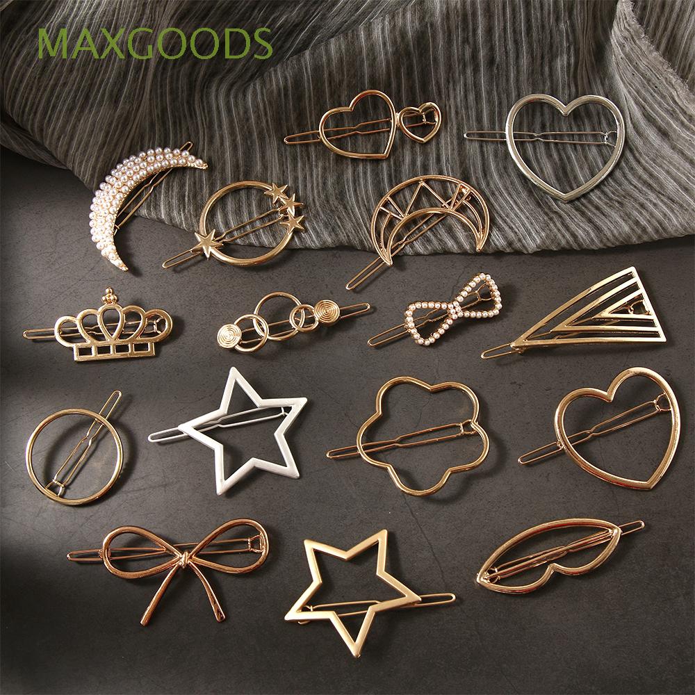 Kẹp tóc màu vàng kim nhiều kiểu dáng tùy chọn xinh xắn thời trang cho nữ