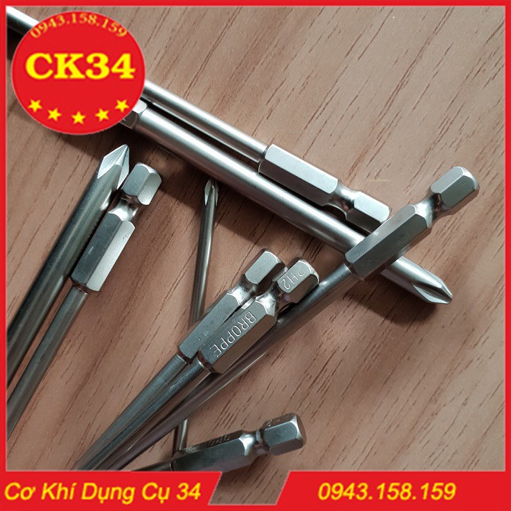 Bộ 9 Mũi Tô Vít 100mm Cho Khoan Pin Điện Hãng Broppe