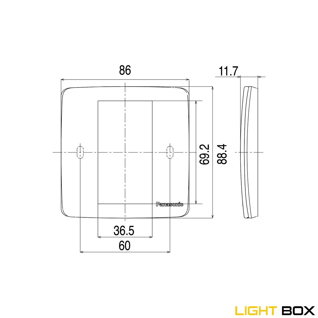 Mặt vuông dùng cho 1,2,3 thiết bị Panasonic Minerva màu trắng