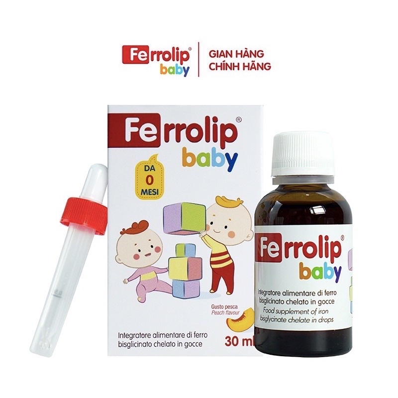 Sắt nước Ferrolip baby 30ml hương đào