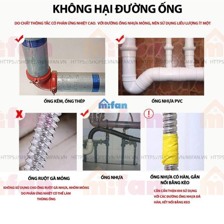 Bột Thông Tắc Cống Cực Mạnh - Thông Tắc Cống, Đường Ống, Bồn Cầu, Bồn Rửa Mặt