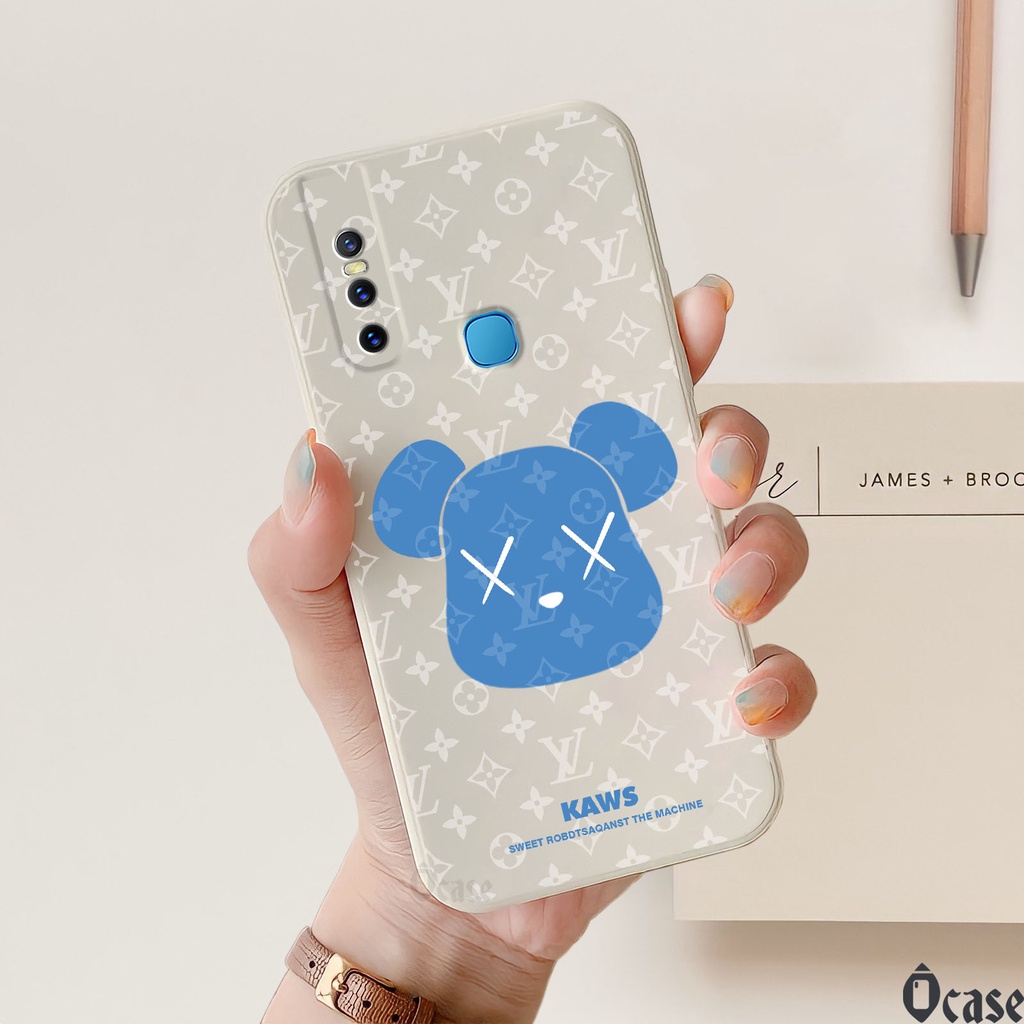 Ốp lưng Vivo V15 / V15 Pro in hình gấu cạnh viền vuông có bảo vệ camera