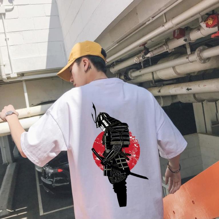 FREESHIP EXTRA Áo Thun unisex tay lỡ Phong Cách Nhật SAMURAI Cô Độc nam nữ oversize, áo phông cổ tròn basic . ༷ 👑